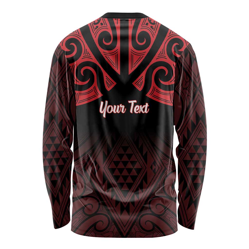 Personalised Keep Maori Wards New Zealand Long Sleeve Shirt Stronger Together Aotearoa Taniko - Vibe Hoodie