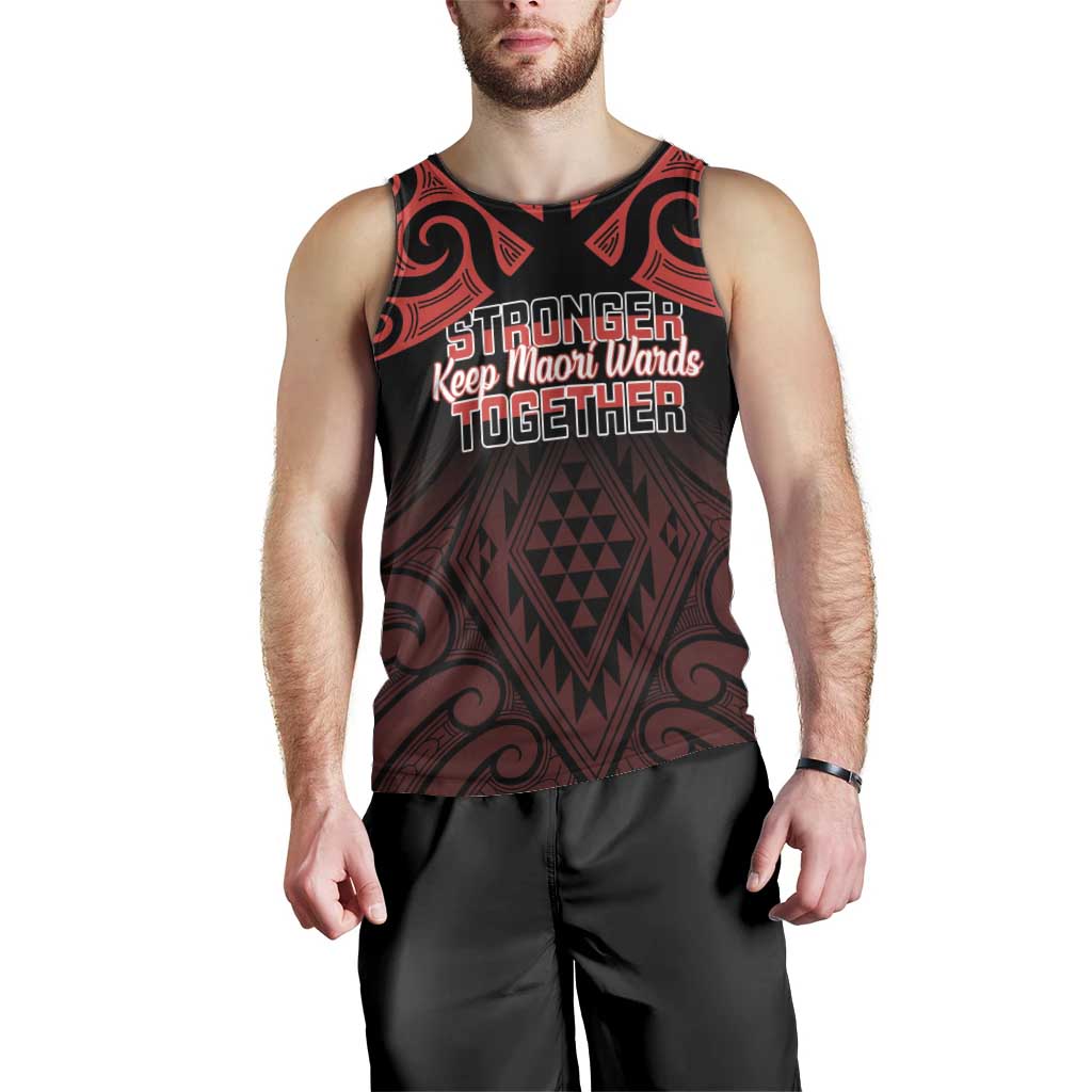 Personalised Keep Maori Wards New Zealand Men Tank Top Stronger Together Aotearoa Taniko - Vibe Hoodie