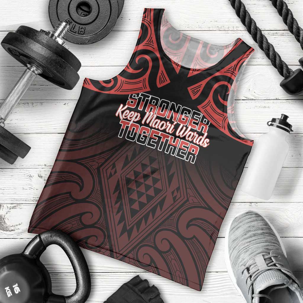 Personalised Keep Maori Wards New Zealand Men Tank Top Stronger Together Aotearoa Taniko - Vibe Hoodie