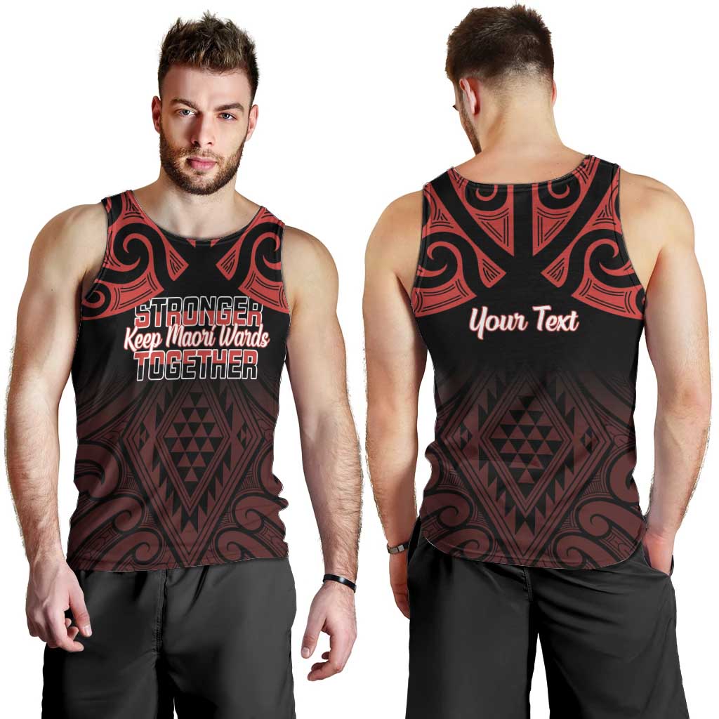 Personalised Keep Maori Wards New Zealand Men Tank Top Stronger Together Aotearoa Taniko - Vibe Hoodie