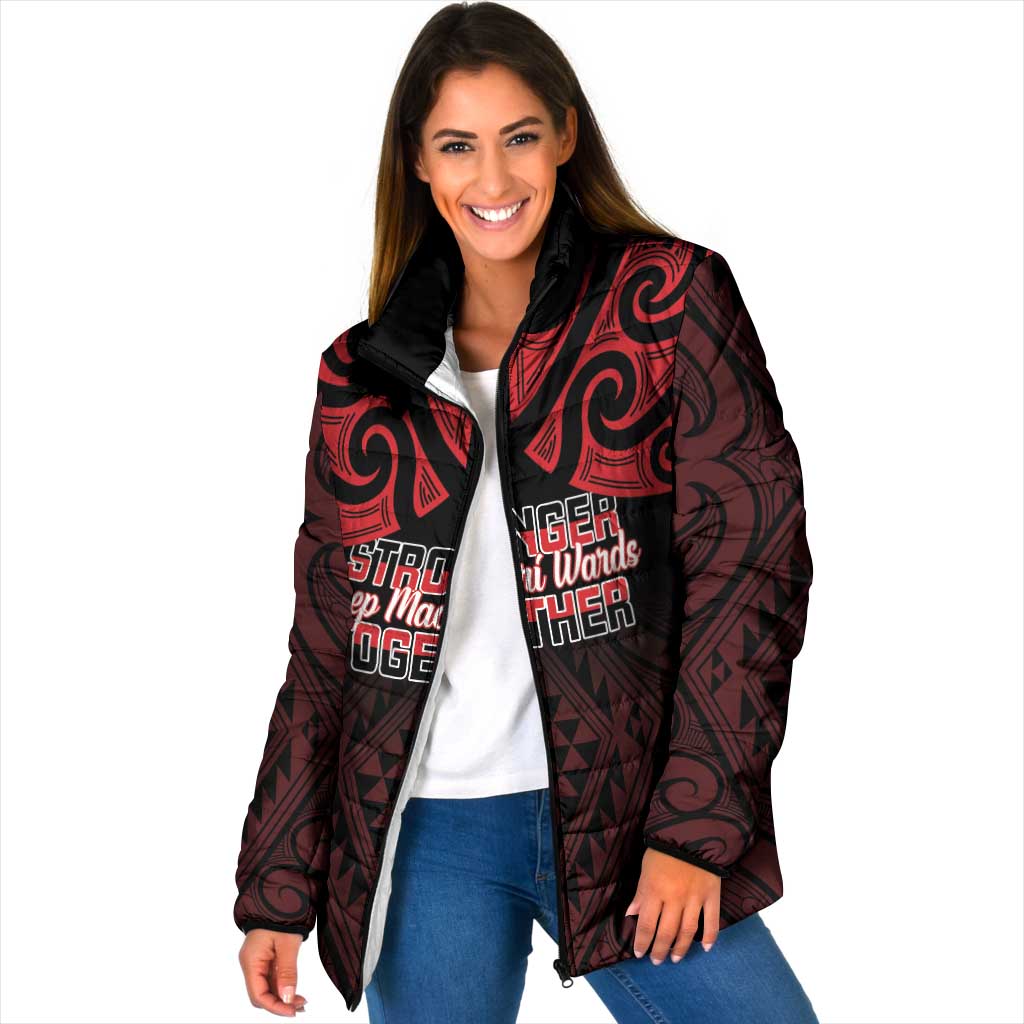 Personalised Keep Maori Wards New Zealand Padded Jacket Stronger Together Aotearoa Taniko - Vibe Hoodie