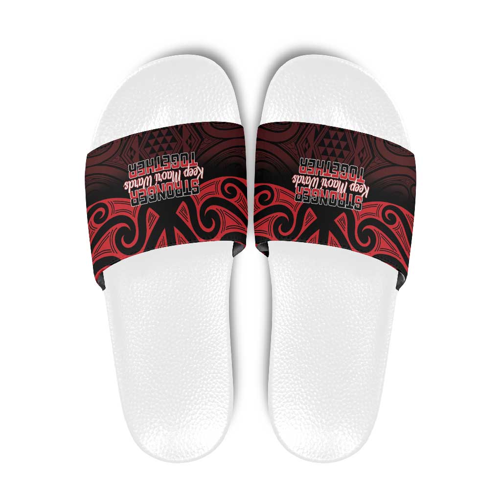 Keep Maori Wards New Zealand Slide Sandals Stronger Together Aotearoa Taniko - Vibe Hoodie