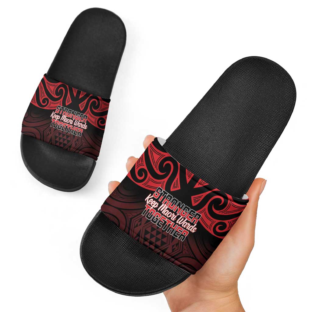 Keep Maori Wards New Zealand Slide Sandals Stronger Together Aotearoa Taniko - Vibe Hoodie