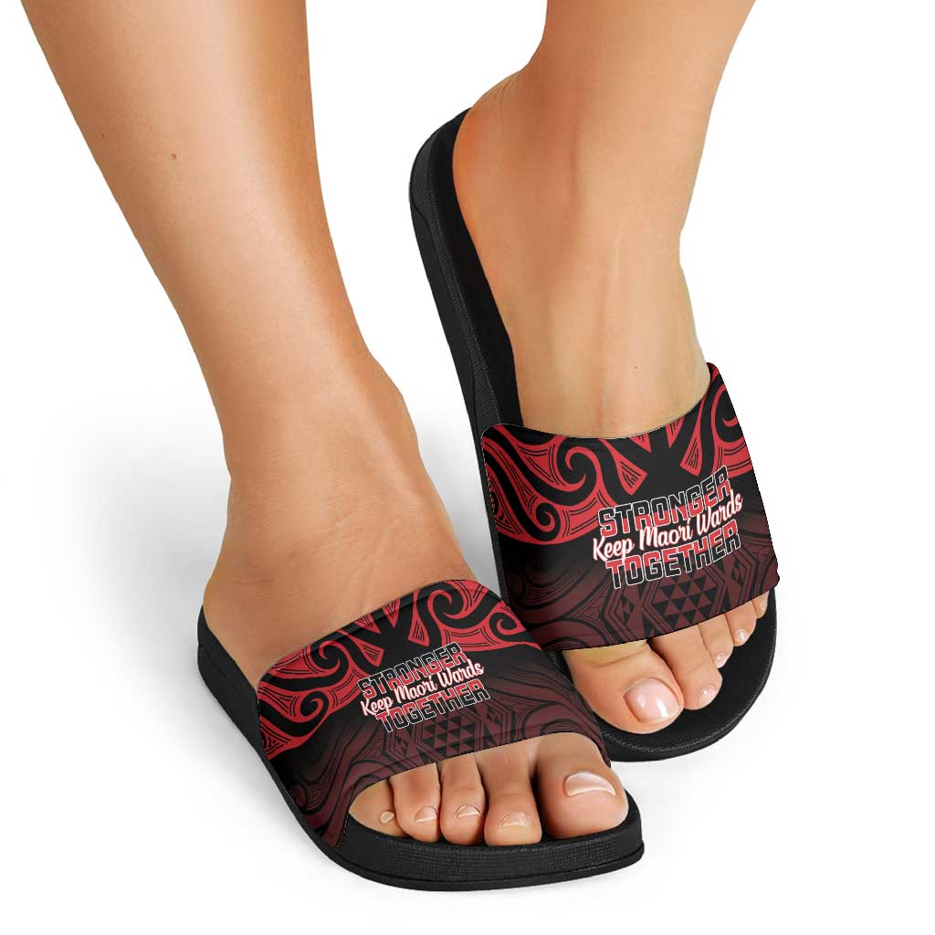 Keep Maori Wards New Zealand Slide Sandals Stronger Together Aotearoa Taniko - Vibe Hoodie
