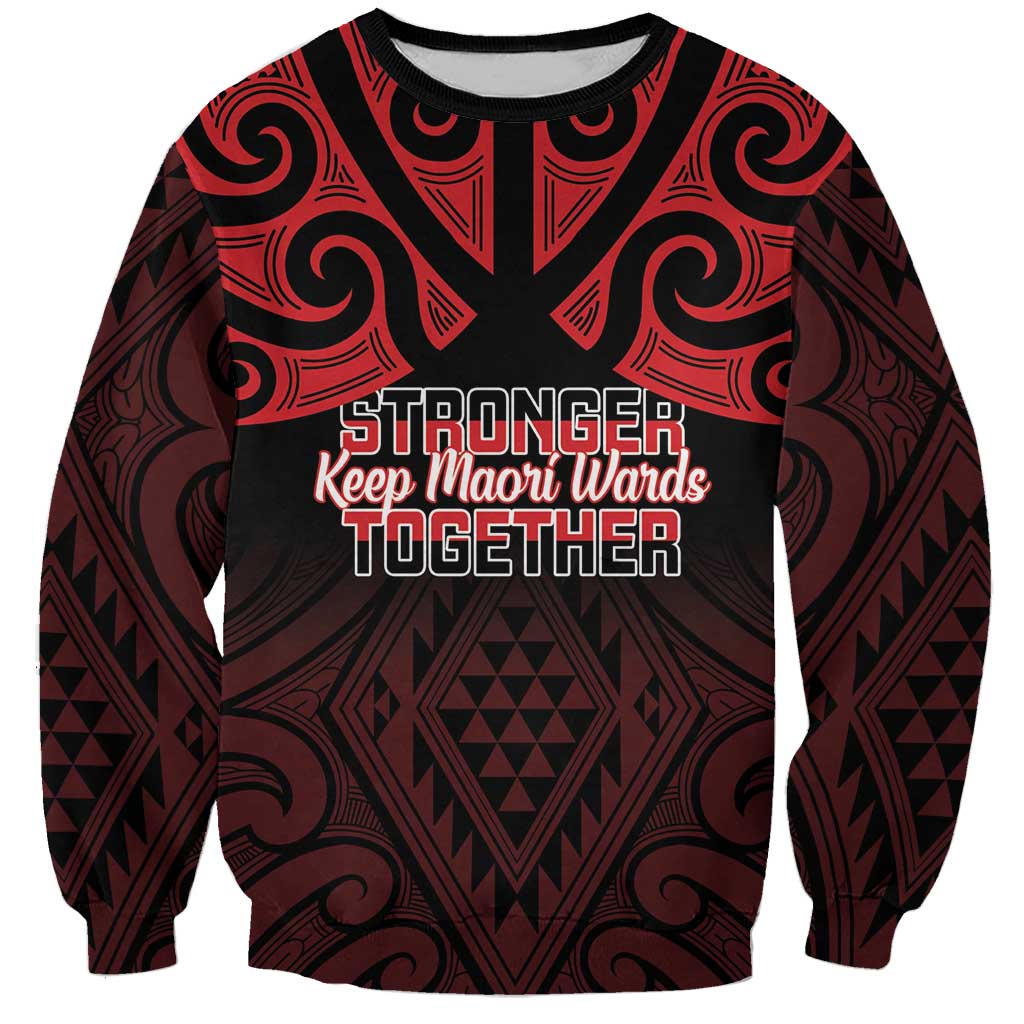 Personalised Keep Maori Wards New Zealand Sweatshirt Stronger Together Aotearoa Taniko - Vibe Hoodie