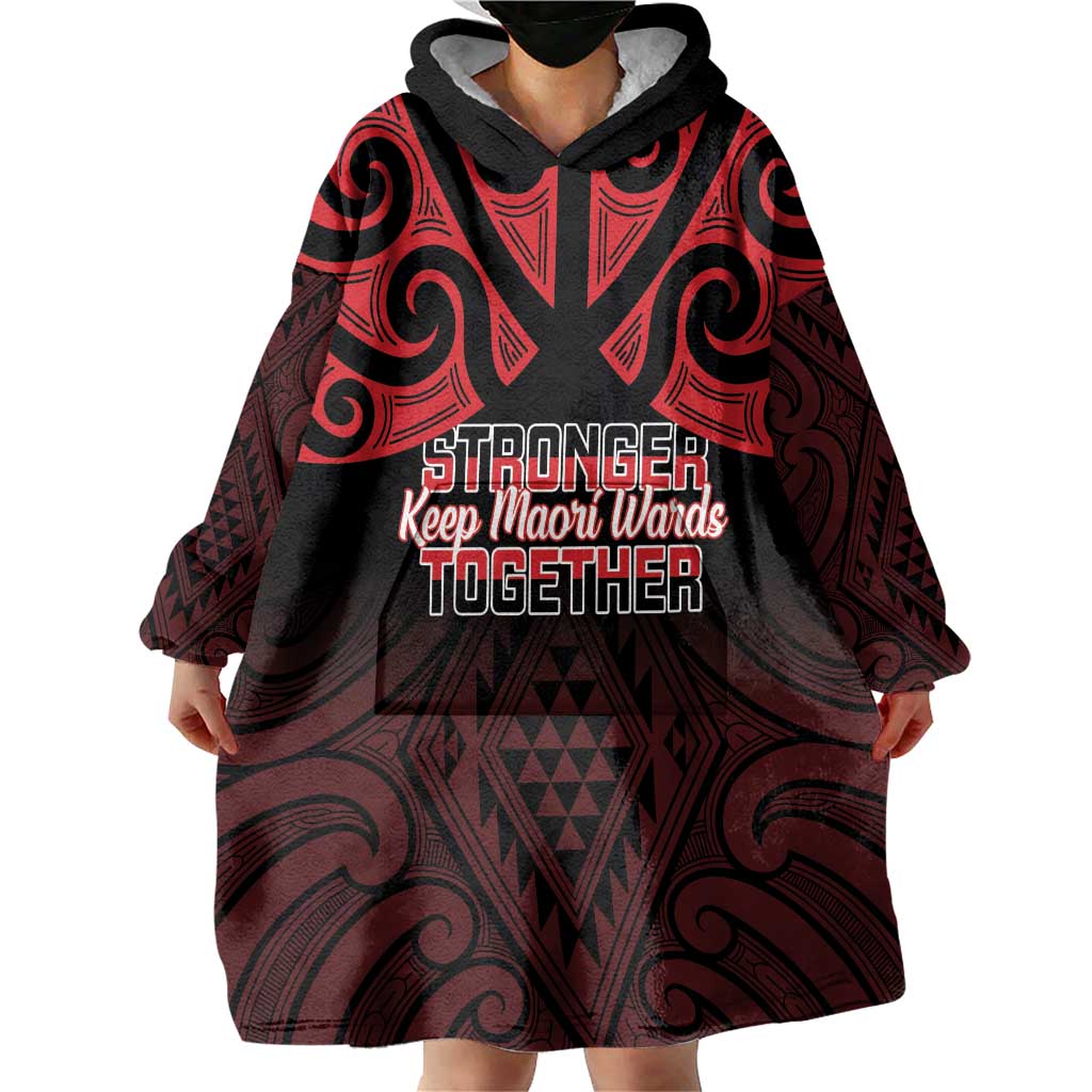 Personalised Keep Maori Wards New Zealand Wearable Blanket Hoodie Stronger Together Aotearoa Taniko - Vibe Hoodie
