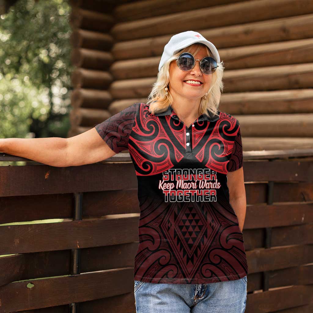Personalised Keep Maori Wards New Zealand Women Polo Shirt Stronger Together Aotearoa Taniko - Vibe Hoodie
