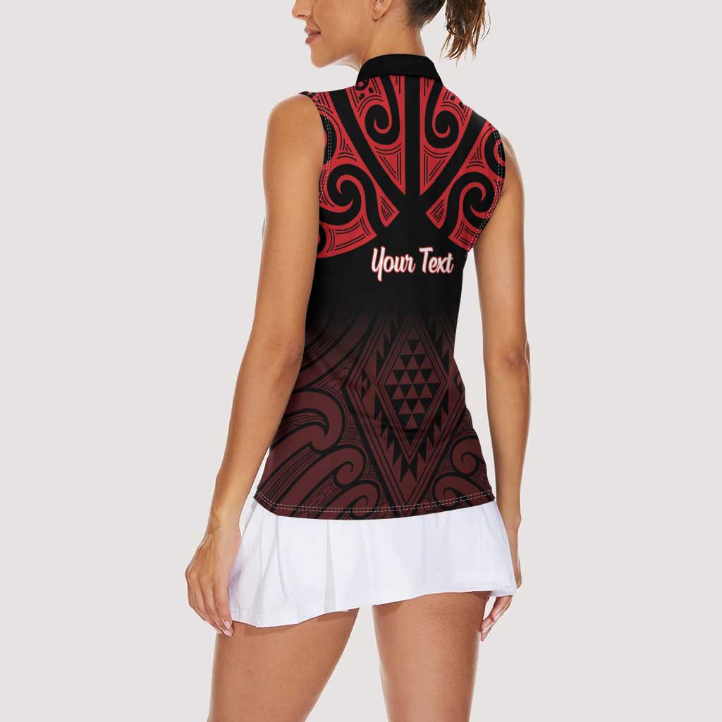 Personalised Keep Maori Wards New Zealand Women Sleeveless Polo Shirt Stronger Together Aotearoa Taniko - Vibe Hoodie