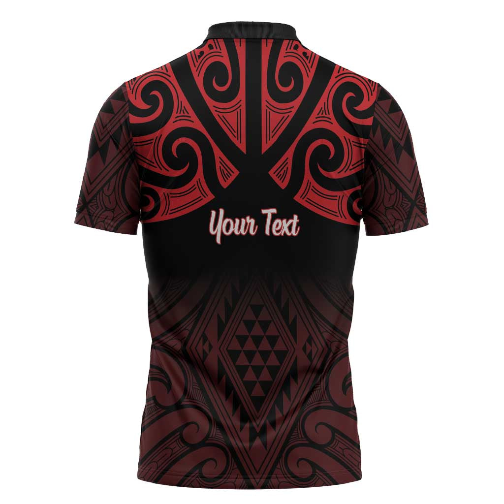 Personalised Keep Maori Wards New Zealand Zipper Polo Shirt Stronger Together Aotearoa Taniko - Vibe Hoodie