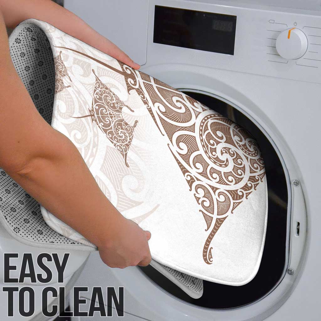 New Zealand Manta Ray Tattoo Bathroom Set Aotearoa Maori Haehae Beige - Vibe Hoodie