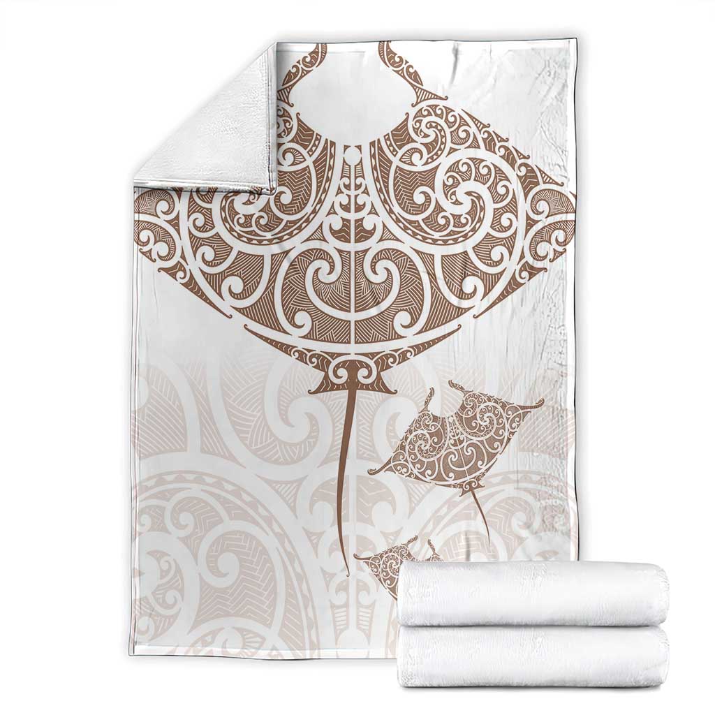 New Zealand Manta Ray Tattoo Blanket Aotearoa Maori Haehae Beige - Vibe Hoodie
