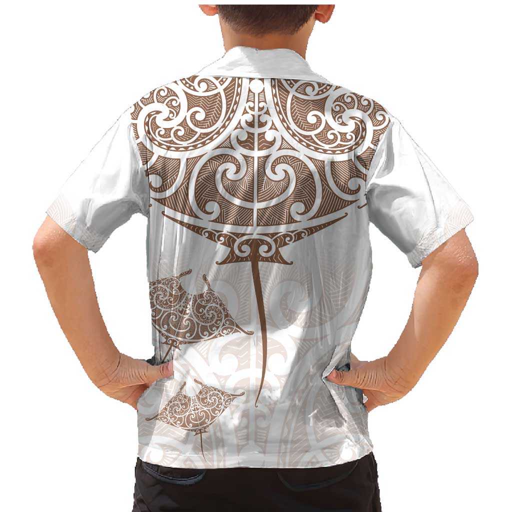 New Zealand Manta Ray Tattoo Family Matching Mermaid Dress and Hawaiian Shirt Aotearoa Maori Haehae Beige - Vibe Hoodie