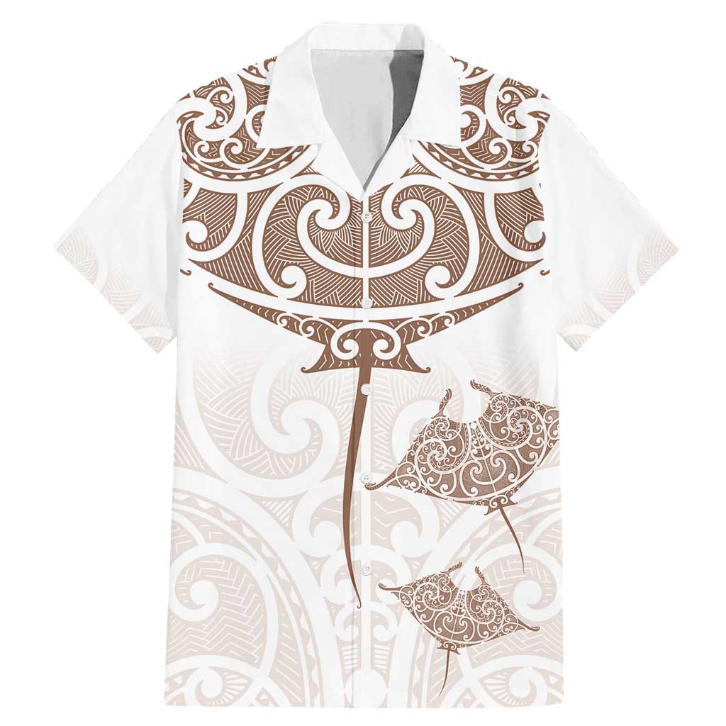 New Zealand Manta Ray Tattoo Family Matching Mermaid Dress and Hawaiian Shirt Aotearoa Maori Haehae Beige - Vibe Hoodie
