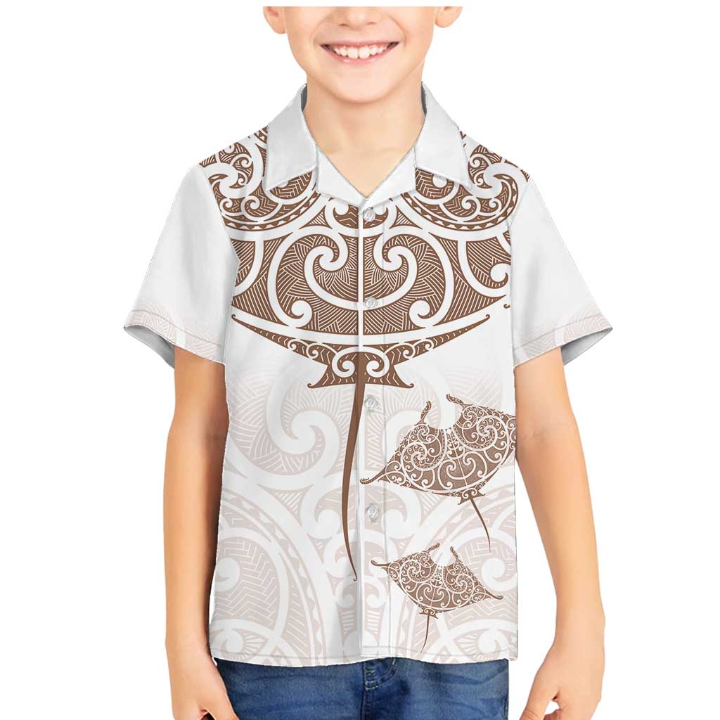 New Zealand Manta Ray Tattoo Family Matching Mermaid Dress and Hawaiian Shirt Aotearoa Maori Haehae Beige - Vibe Hoodie