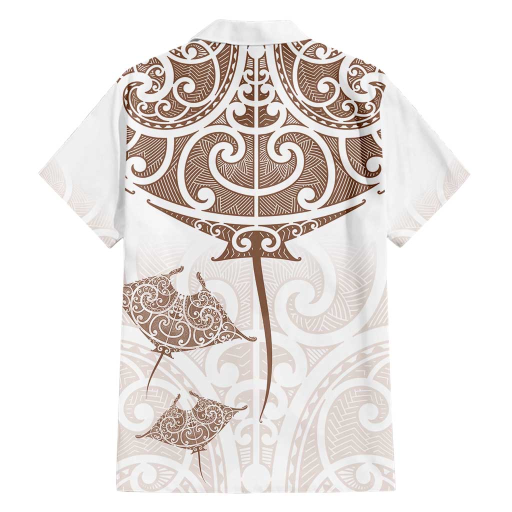 New Zealand Manta Ray Tattoo Family Matching Short Sleeve Bodycon Dress and Hawaiian Shirt Aotearoa Maori Haehae Beige - Vibe Hoodie