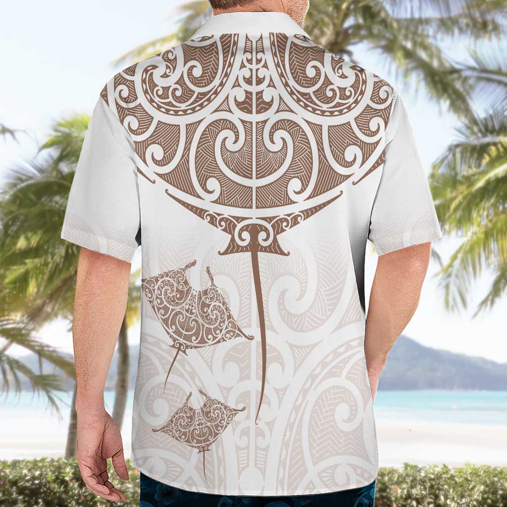 New Zealand Manta Ray Tattoo Hawaiian Shirt Aotearoa Maori Haehae Beige - Vibe Hoodie