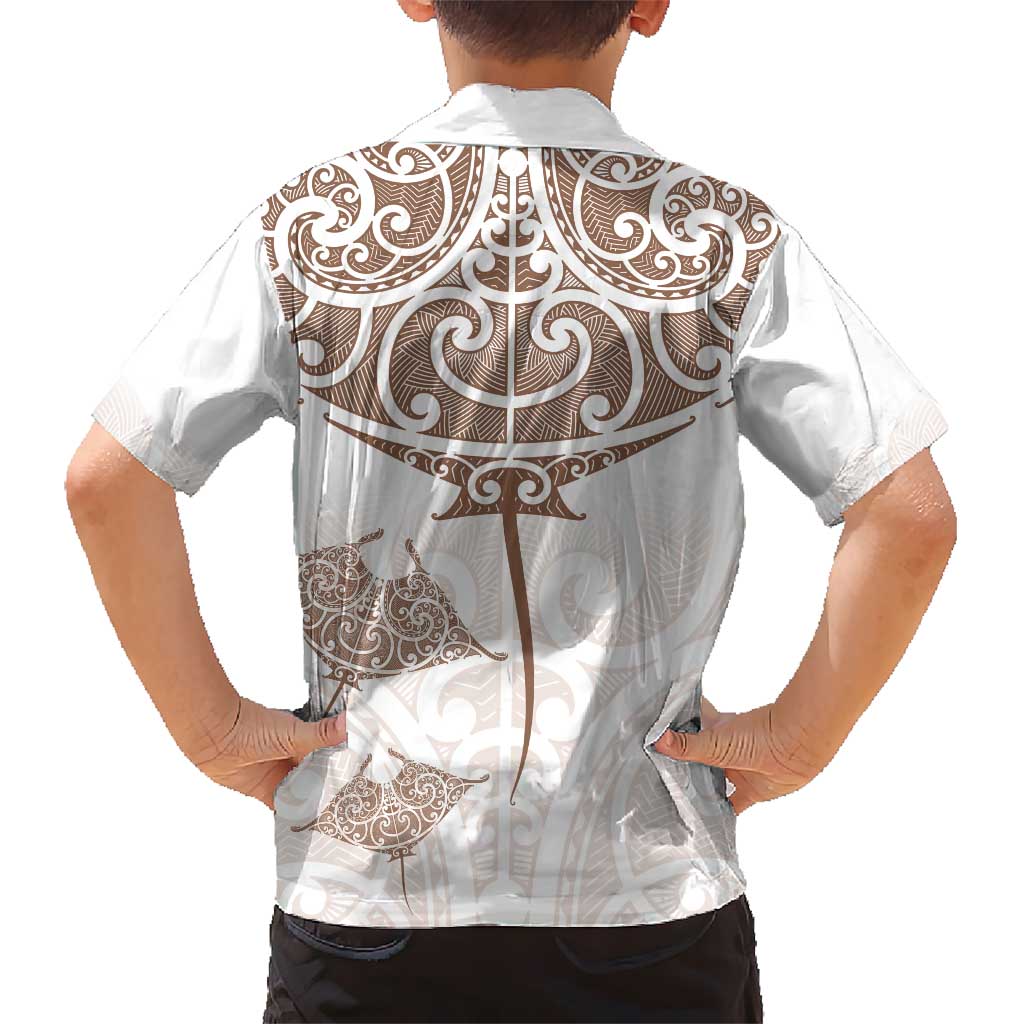 New Zealand Manta Ray Tattoo Hawaiian Shirt Aotearoa Maori Haehae Beige - Vibe Hoodie