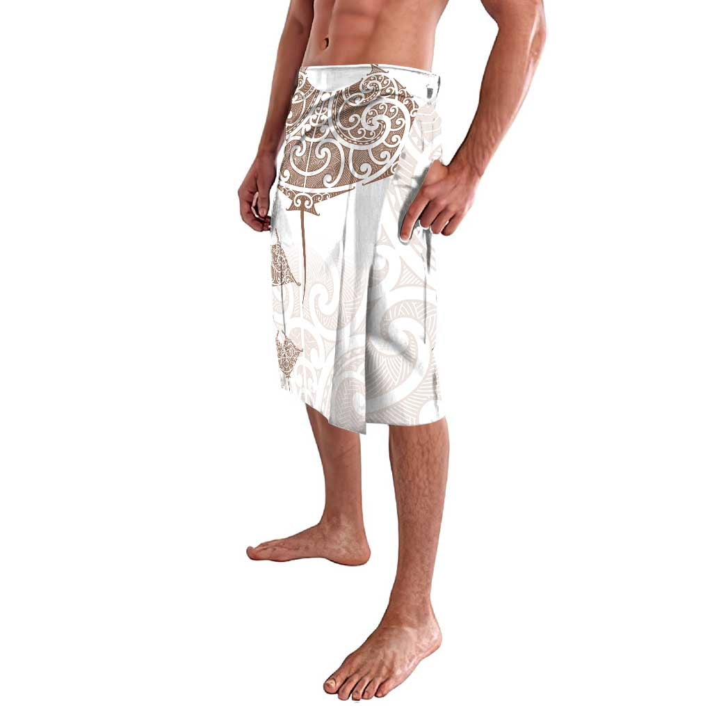 New Zealand Manta Ray Tattoo Lavalava Aotearoa Maori Haehae Beige - Vibe Hoodie