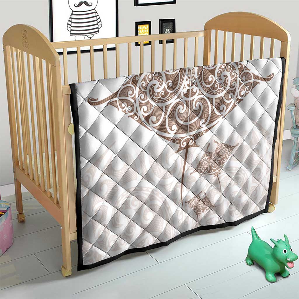 New Zealand Manta Ray Tattoo Quilt Aotearoa Maori Haehae Beige - Vibe Hoodie