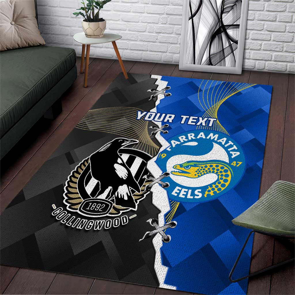 Custom Magpies Football And Eels Rugby Area Rug Dynamic Style - Vibe Hoodie Shop