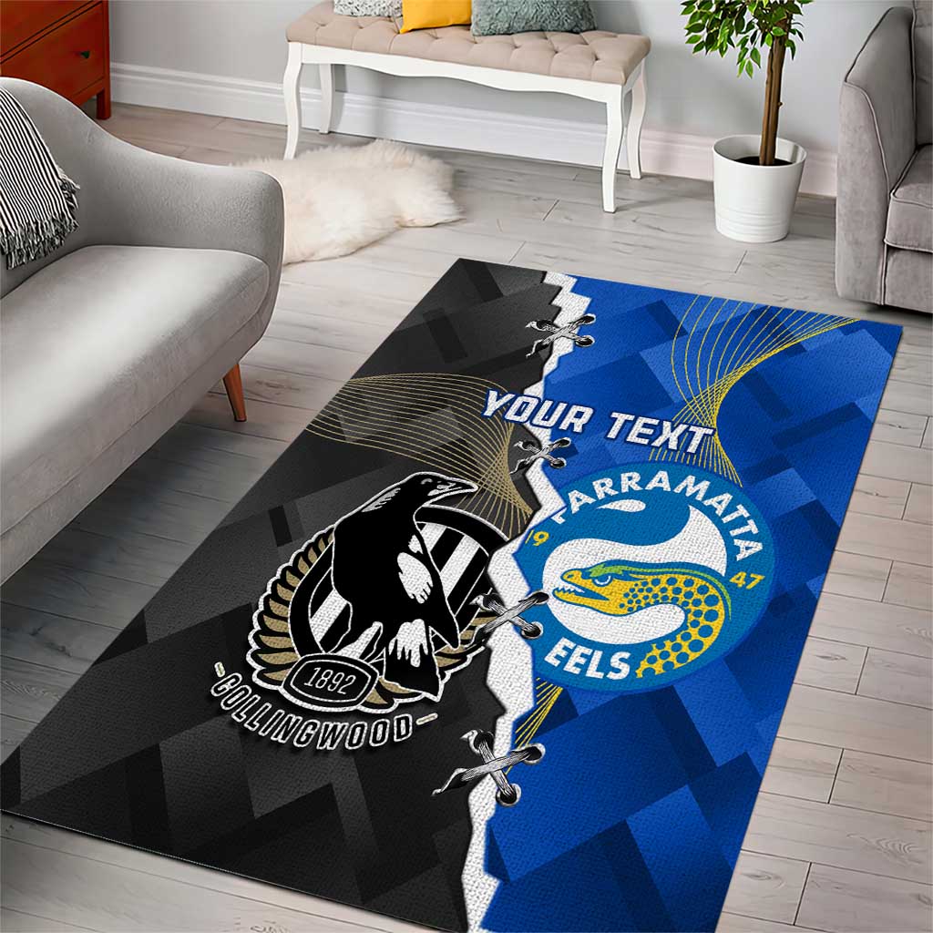 Custom Magpies Football And Eels Rugby Area Rug Dynamic Style - Vibe Hoodie Shop