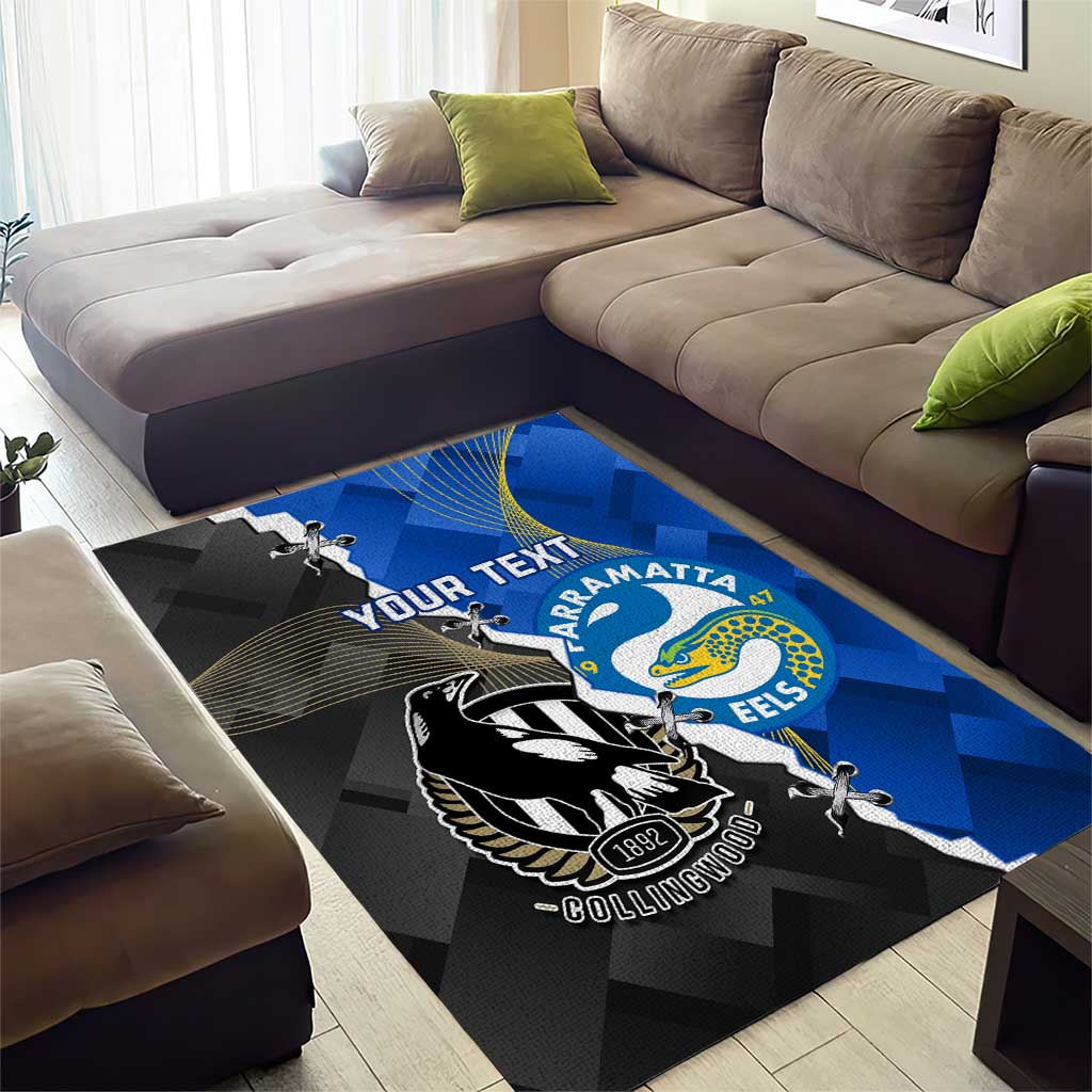 Custom Magpies Football And Eels Rugby Area Rug Dynamic Style - Vibe Hoodie Shop