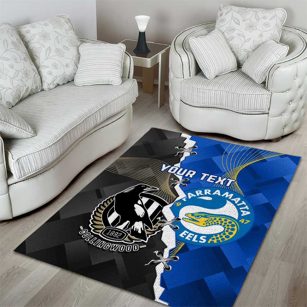 Custom Magpies Football And Eels Rugby Area Rug Dynamic Style - Vibe Hoodie Shop