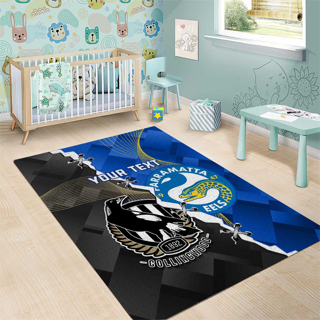 Custom Magpies Football And Eels Rugby Area Rug Dynamic Style - Vibe Hoodie Shop