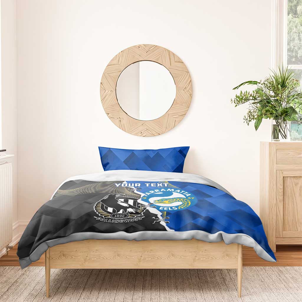 Custom Magpies Football And Eels Rugby Bedding Set Dynamic Style - Vibe Hoodie Shop