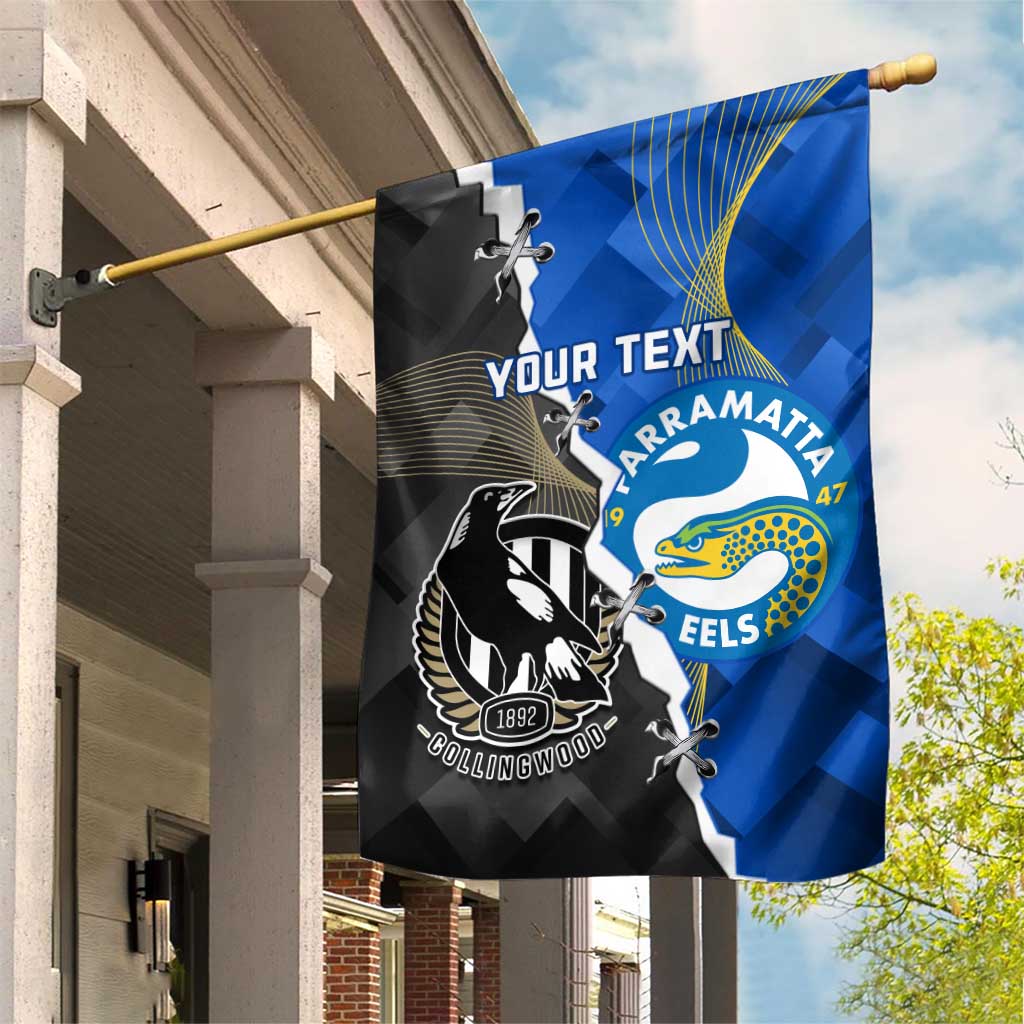 Custom Magpies Football And Eels Rugby Garden Flag Dynamic Style - Vibe Hoodie Shop