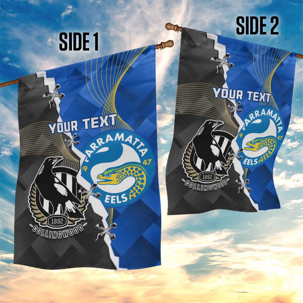 Custom Magpies Football And Eels Rugby Garden Flag Dynamic Style - Vibe Hoodie Shop