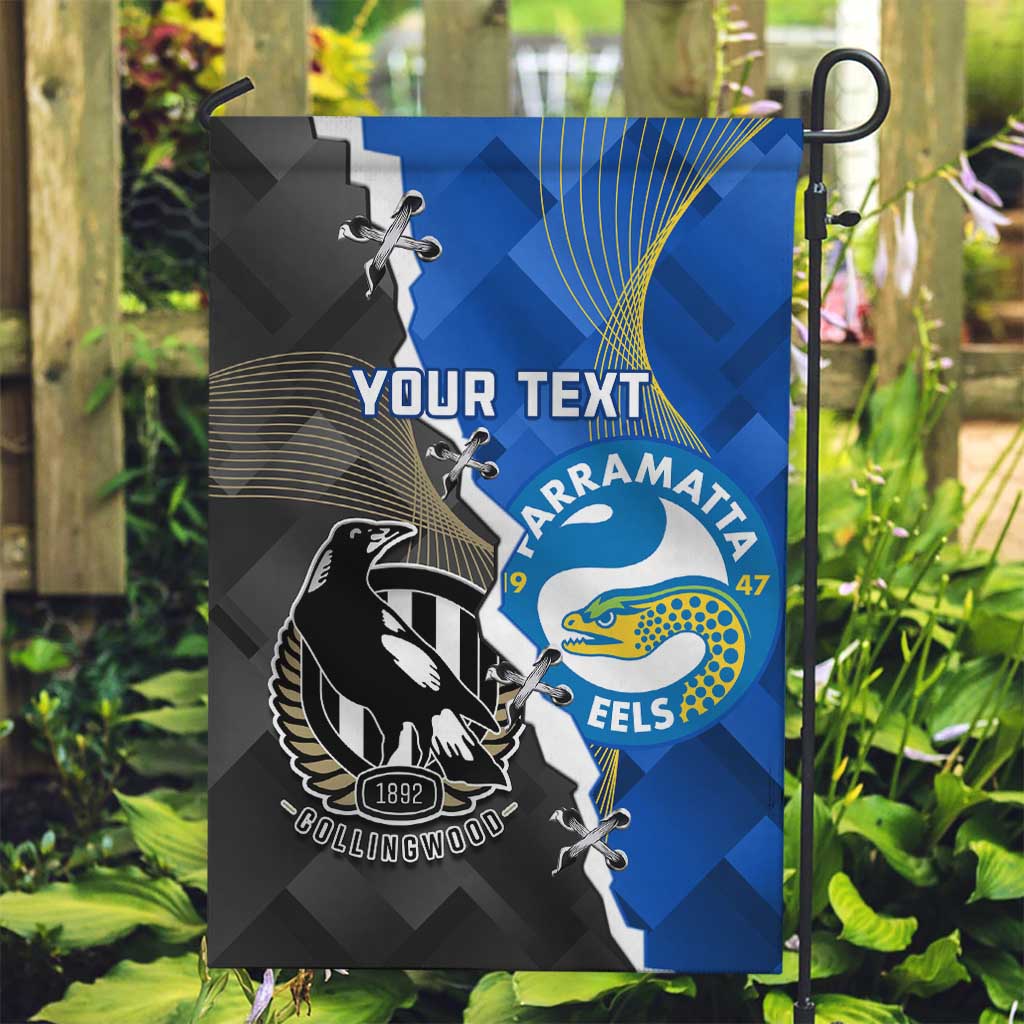 Custom Magpies Football And Eels Rugby Garden Flag Dynamic Style - Vibe Hoodie Shop