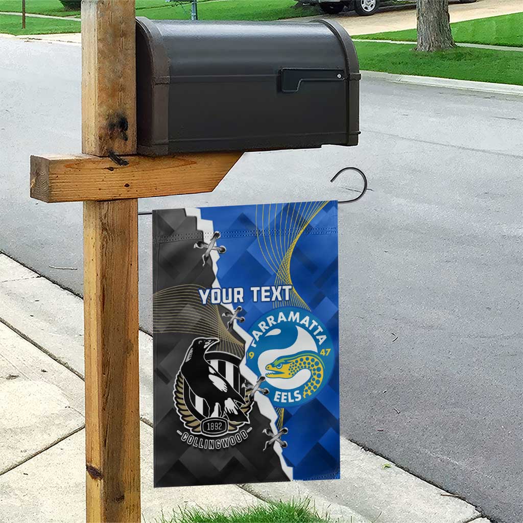 Custom Magpies Football And Eels Rugby Garden Flag Dynamic Style - Vibe Hoodie Shop