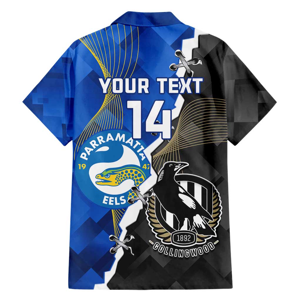 Custom Magpies Football And Eels Rugby Hawaiian Shirt Dynamic Style - Vibe Hoodie Shop