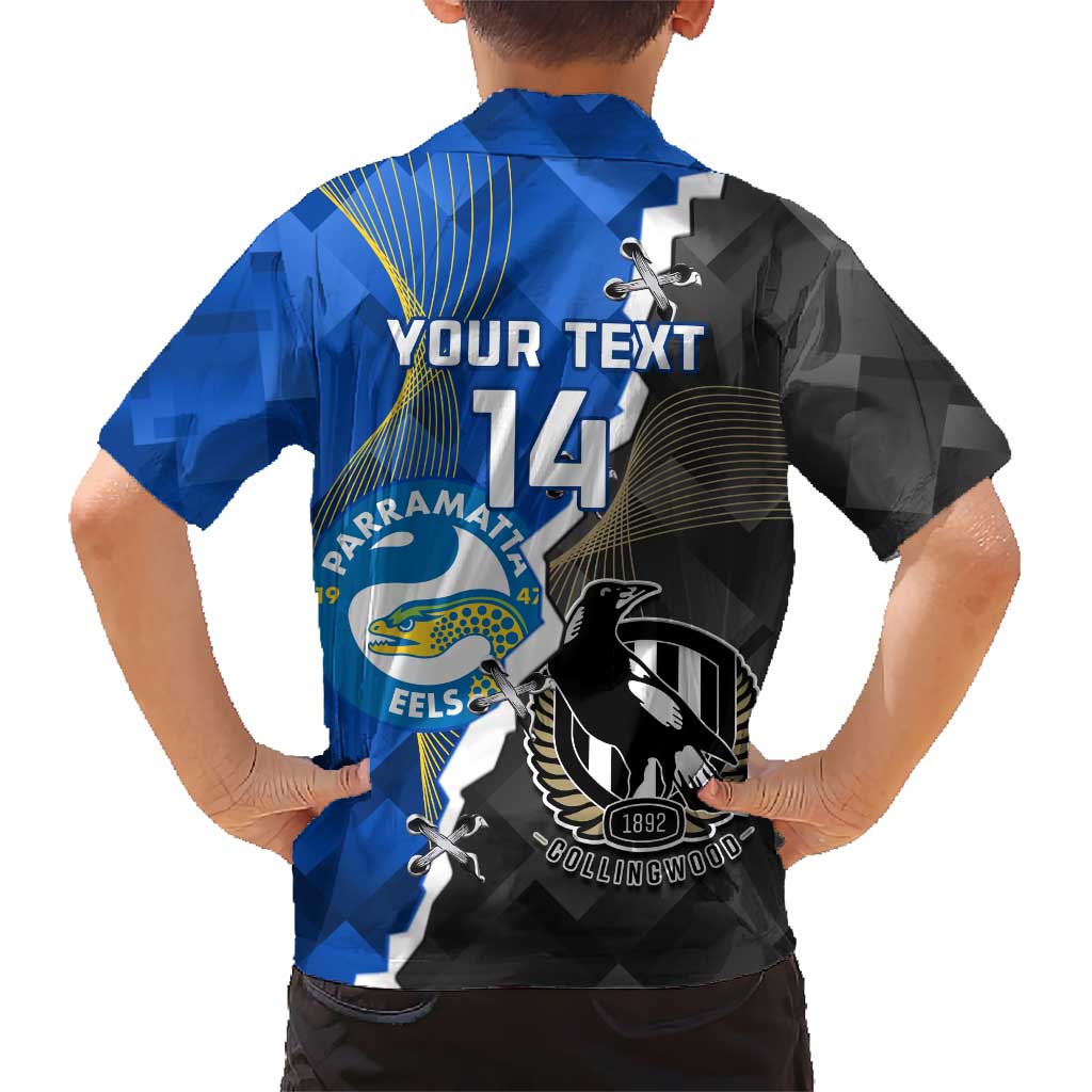 Custom Magpies Football And Eels Rugby Hawaiian Shirt Dynamic Style - Vibe Hoodie Shop