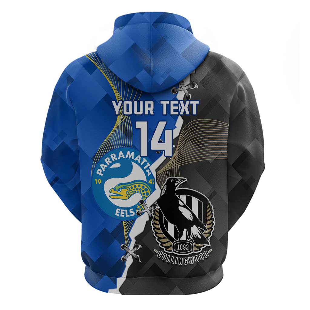 Custom Magpies Football And Eels Rugby Hoodie Dynamic Style - Vibe Hoodie Shop