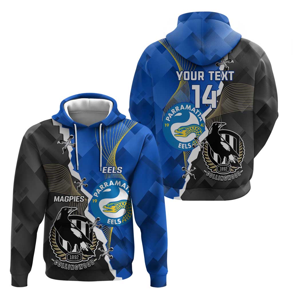 Custom Magpies Football And Eels Rugby Hoodie Dynamic Style - Vibe Hoodie Shop