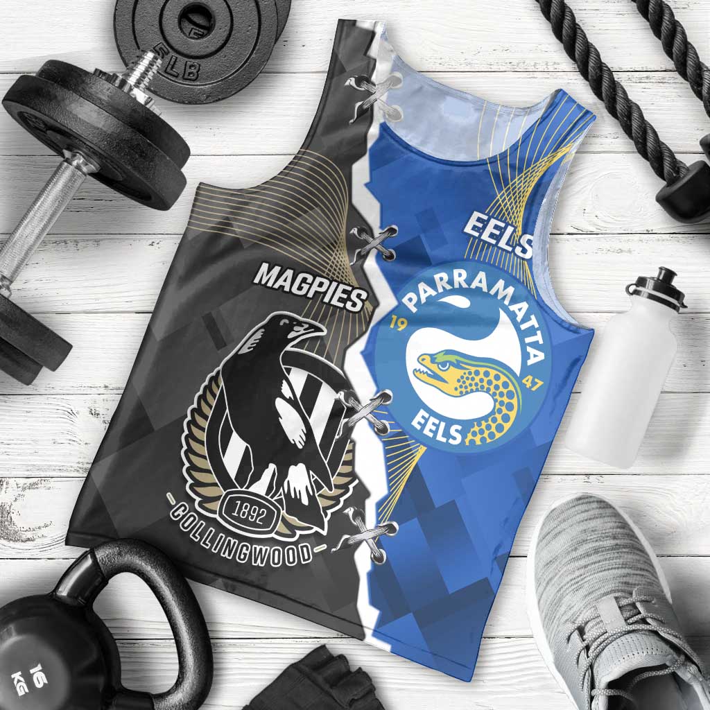 Custom Magpies Football And Eels Rugby Men Tank Top Dynamic Style - Vibe Hoodie Shop