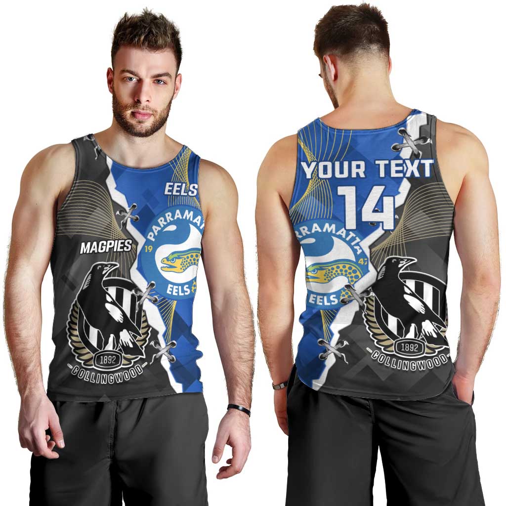 Custom Magpies Football And Eels Rugby Men Tank Top Dynamic Style - Vibe Hoodie Shop