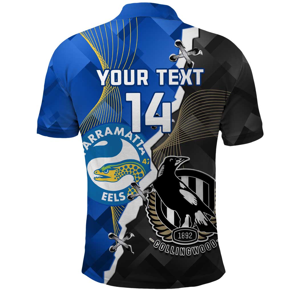 Custom Magpies Football And Eels Rugby Polo Shirt Dynamic Style - Vibe Hoodie Shop