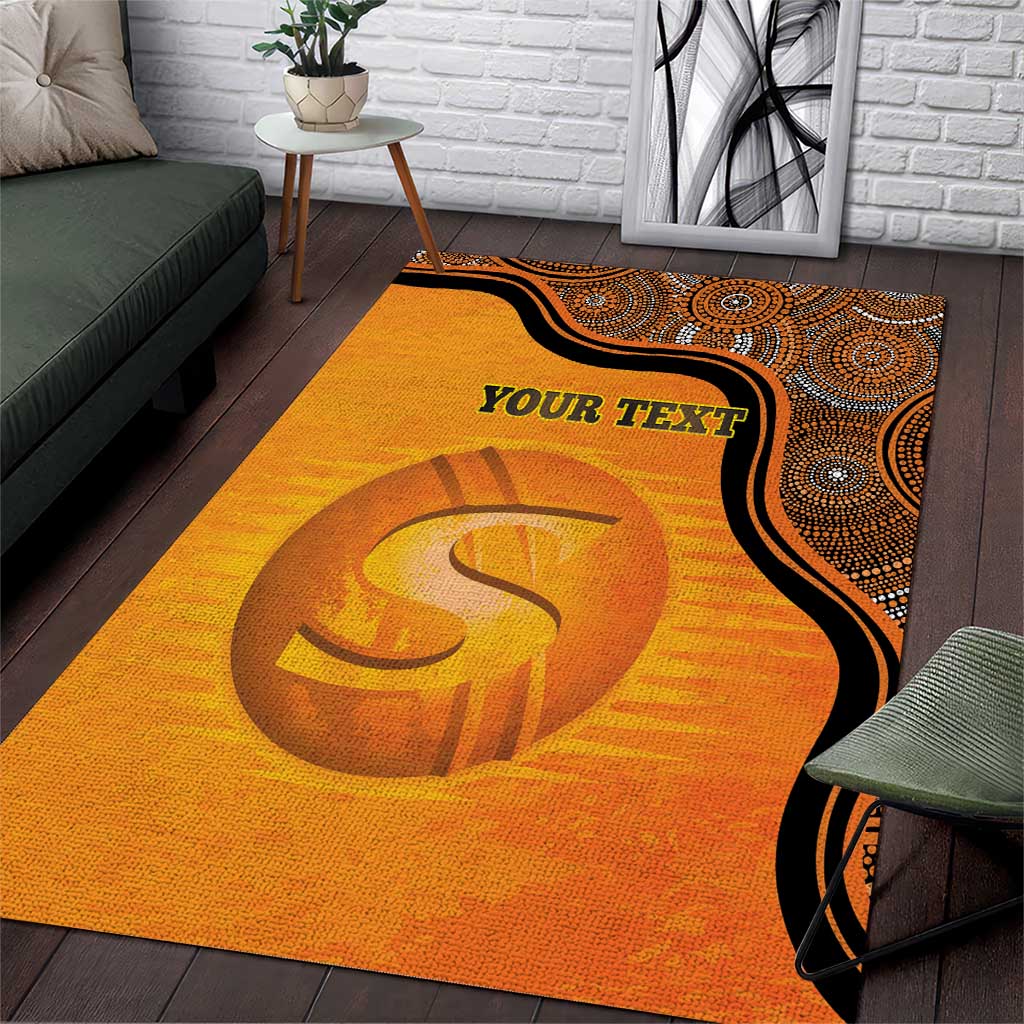 Custom Perth Scorchers Area Rug Indigenous Art - Grunge Style - Vibe Hoodie Shop