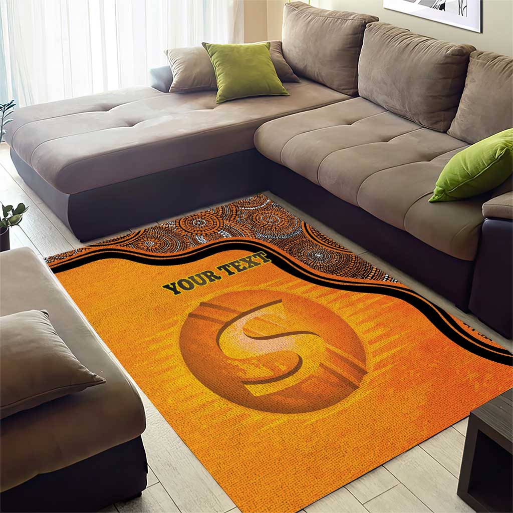 Custom Perth Scorchers Area Rug Indigenous Art - Grunge Style - Vibe Hoodie Shop