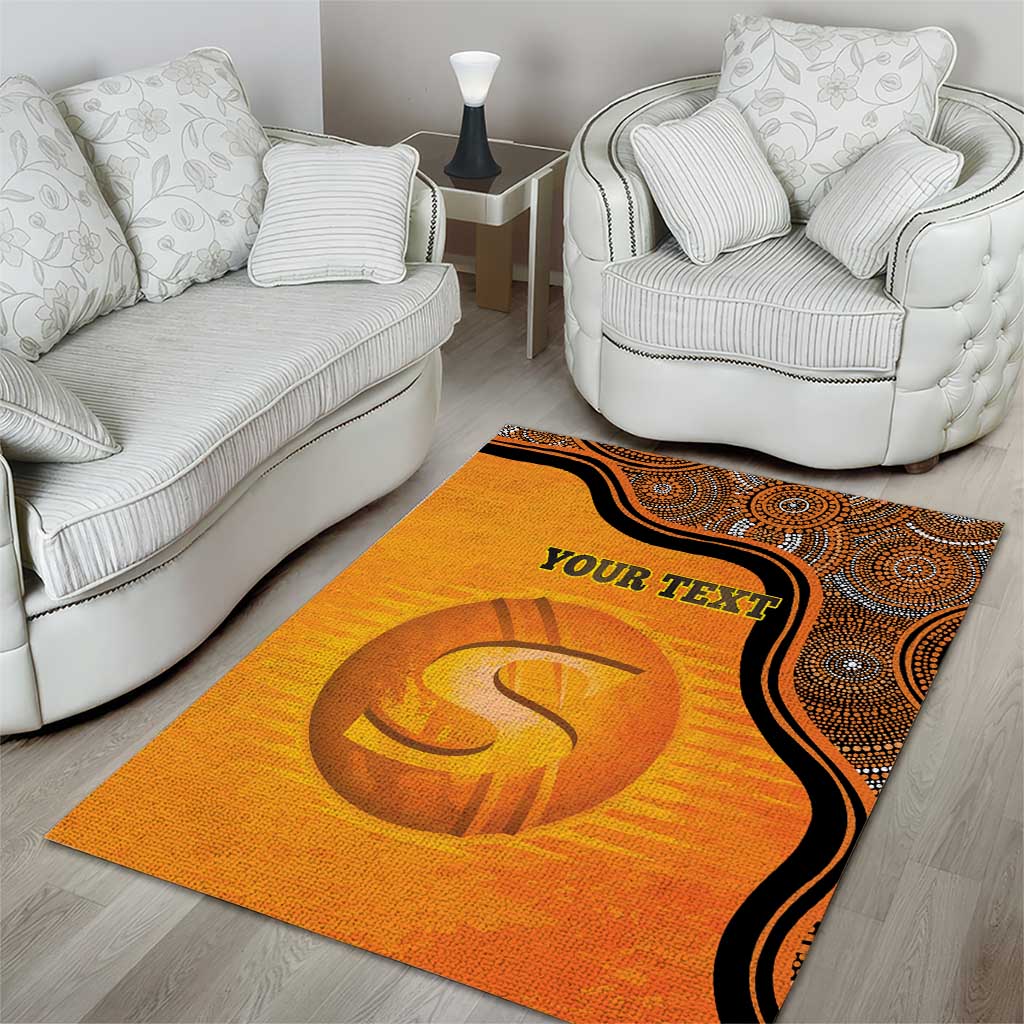 Custom Perth Scorchers Area Rug Indigenous Art - Grunge Style - Vibe Hoodie Shop