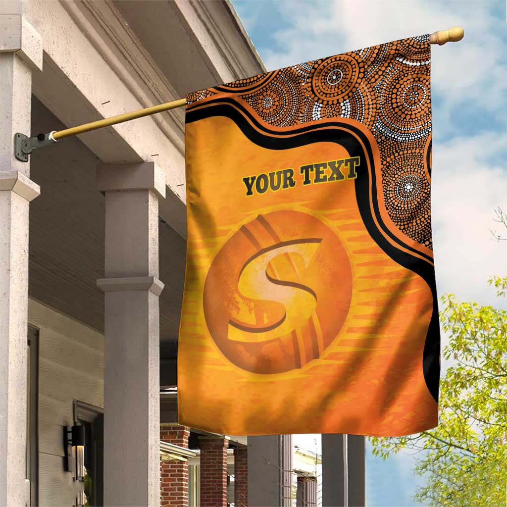 Custom Perth Scorchers Garden Flag Indigenous Art - Grunge Style - Vibe Hoodie Shop