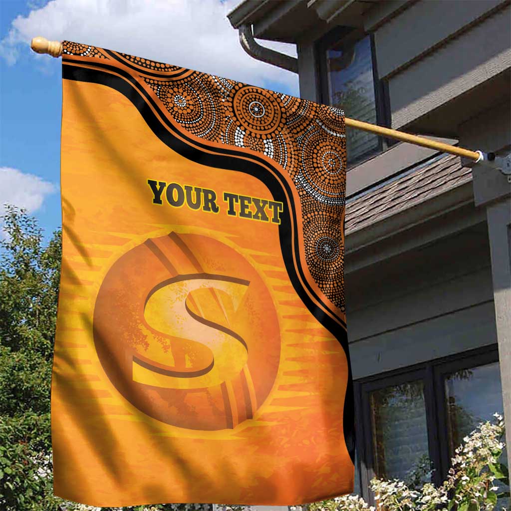 Custom Perth Scorchers Garden Flag Indigenous Art - Grunge Style - Vibe Hoodie Shop