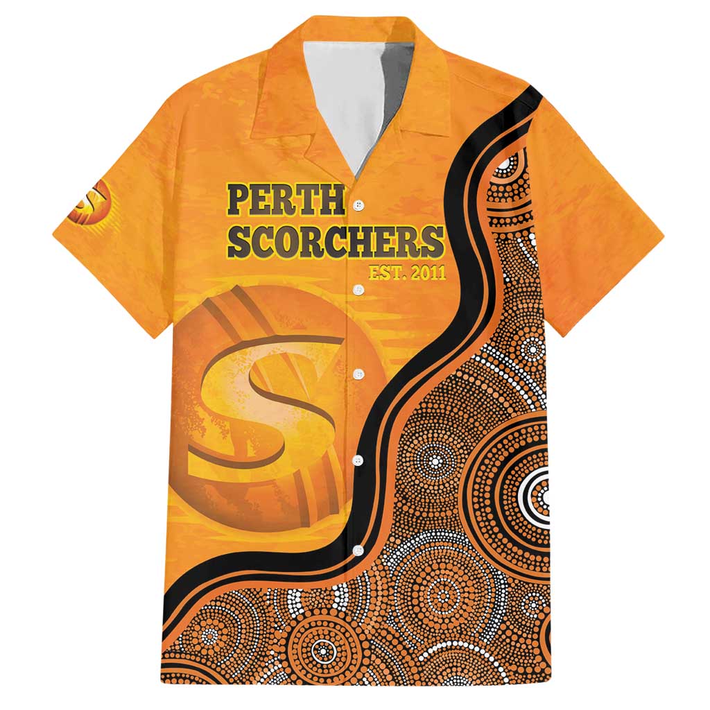 Custom Perth Scorchers Hawaiian Shirt Indigenous Art - Grunge Style - Vibe Hoodie Shop