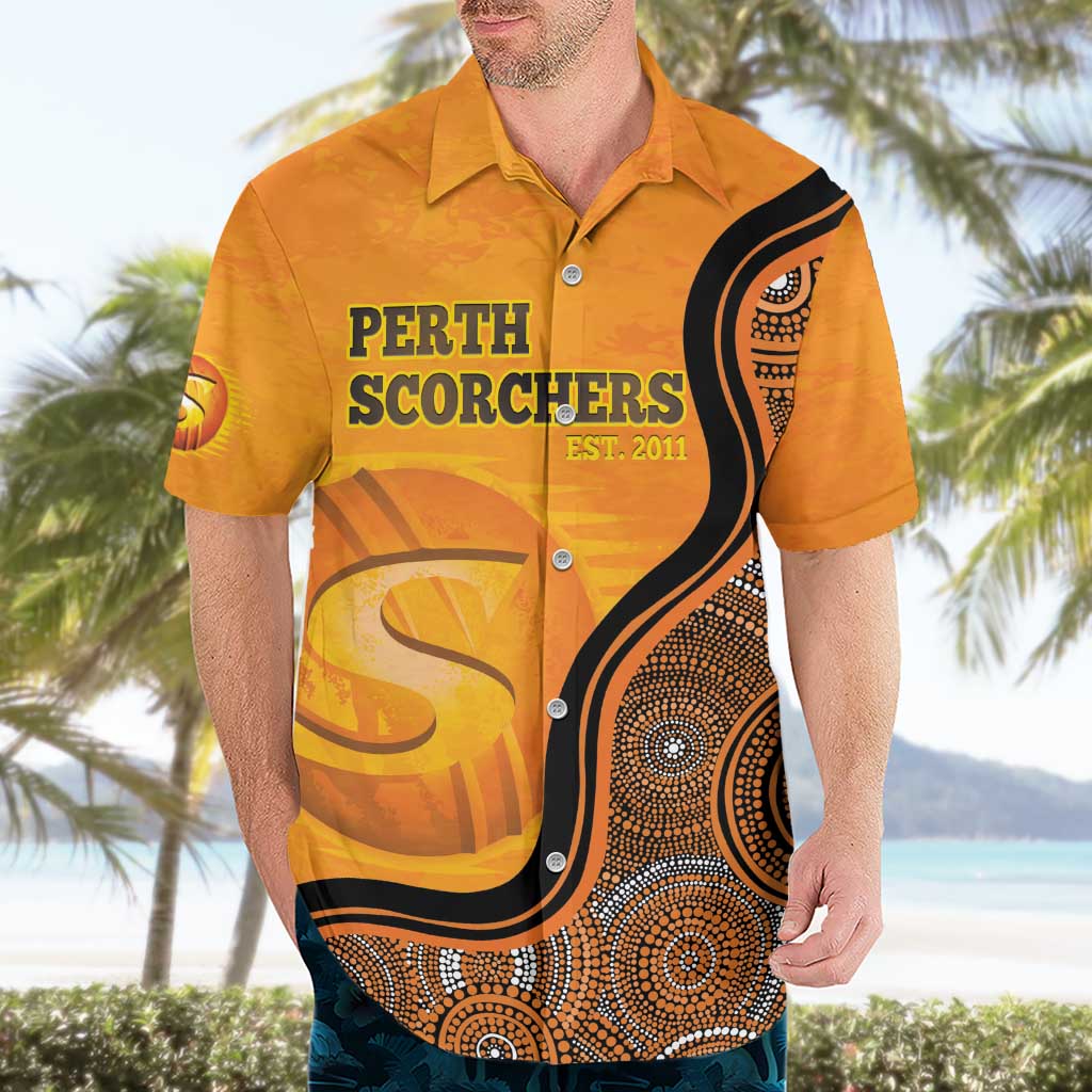 Custom Perth Scorchers Hawaiian Shirt Indigenous Art - Grunge Style - Vibe Hoodie Shop