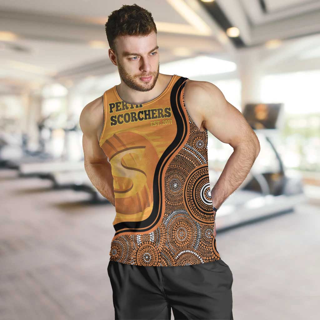 Custom Perth Scorchers Men Tank Top Indigenous Art - Grunge Style - Vibe Hoodie Shop
