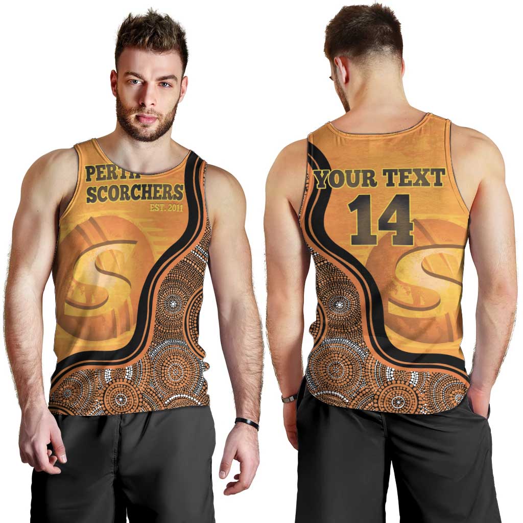 Custom Perth Scorchers Men Tank Top Indigenous Art - Grunge Style - Vibe Hoodie Shop