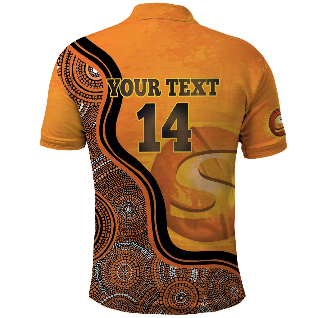 Custom Perth Scorchers Polo Shirt Indigenous Art - Grunge Style - Vibe Hoodie Shop
